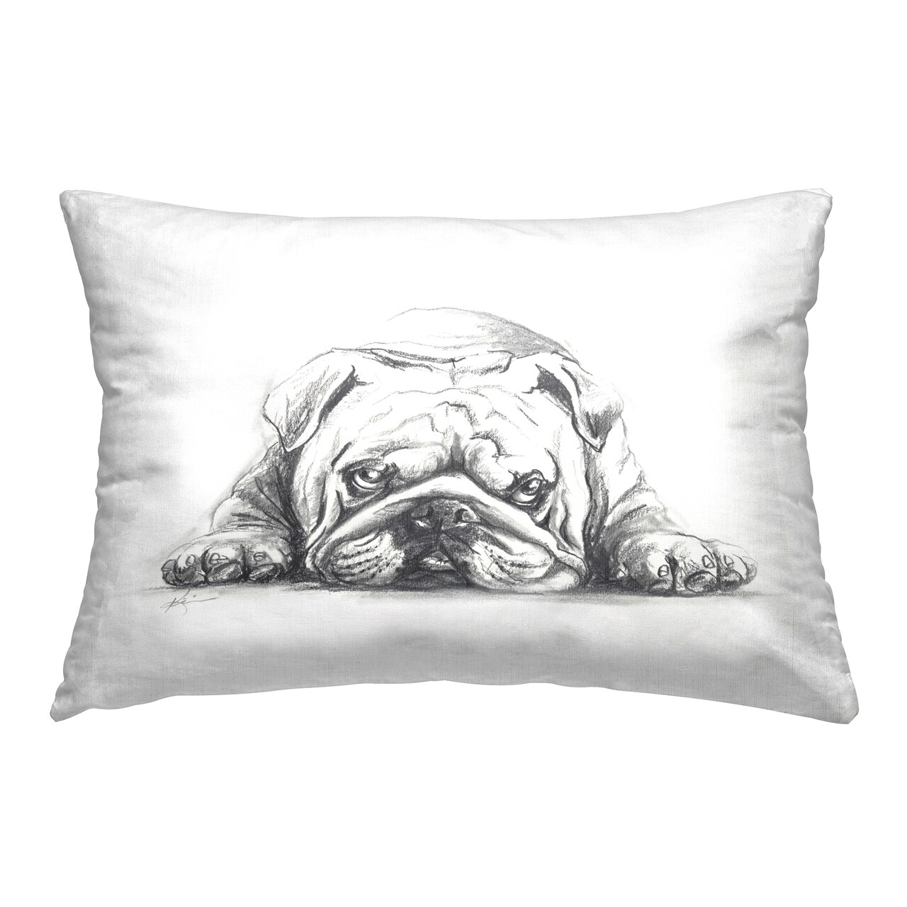 Stupell Industries Bulldog Puppy Naptime Decorative Printed Throw Pillow Design by Lindsay Kivi Fine Art, 14 x 7 x 20